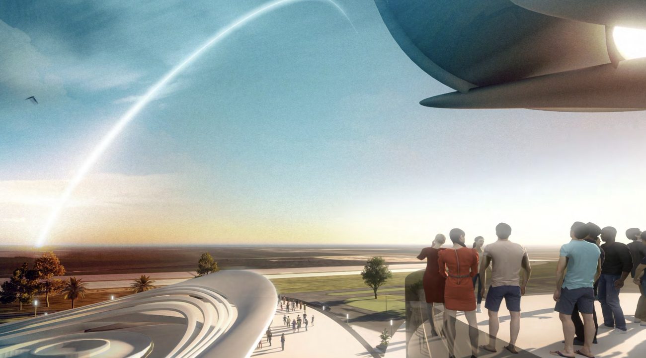 Concept rendering of the launch-viewing pavilion